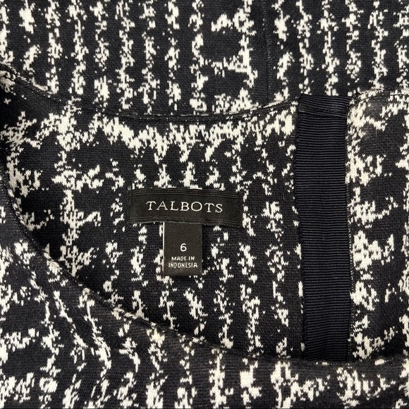 Talbots Glen Plaid Print Bell Sleeve Sheath Dress Gray Black 6 - Picture 11 of 13